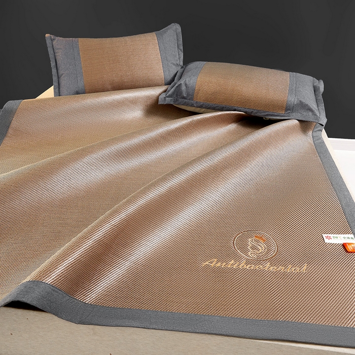 91家纺网 家纺一手货源 找家纺 伊被源2023新款女王款刺绣冰藤席1200D可机洗可折叠冰丝席-戴菲 戴菲 香槟金