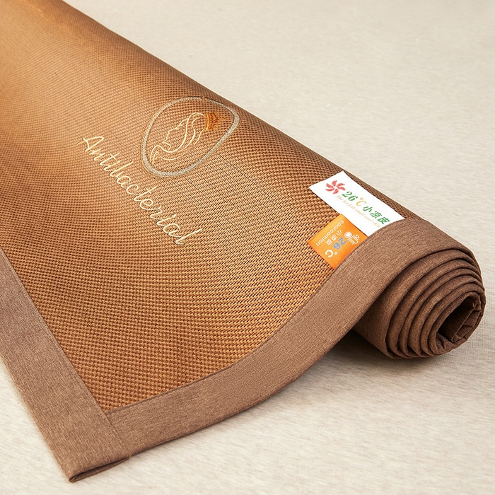 91家纺网 家纺一手货源 找家纺 伊被源2023新款女王款刺绣冰藤席1200D可机洗可折叠冰丝席-戴菲 戴菲 古铜咖