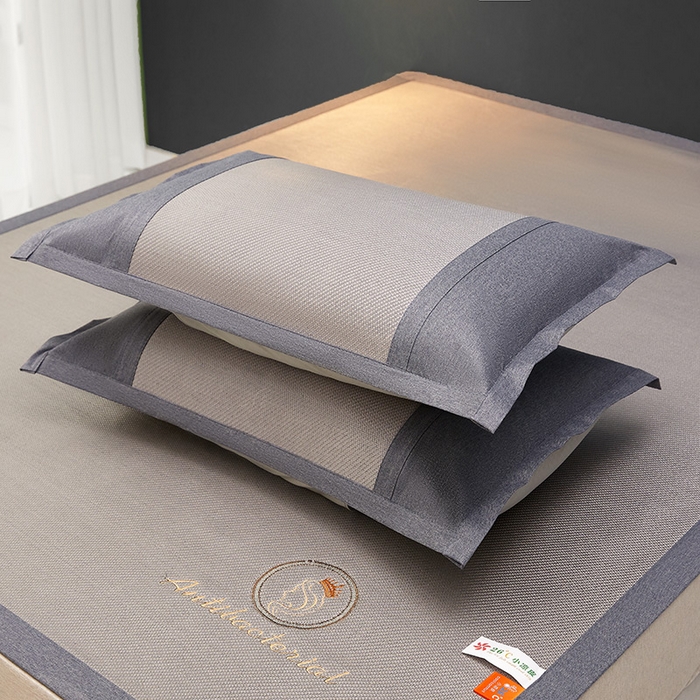 91家纺网 家纺一手货源 找家纺 伊被源2023新款女王款刺绣冰藤席1200D可机洗可折叠冰丝席-戴菲 戴菲 月光银