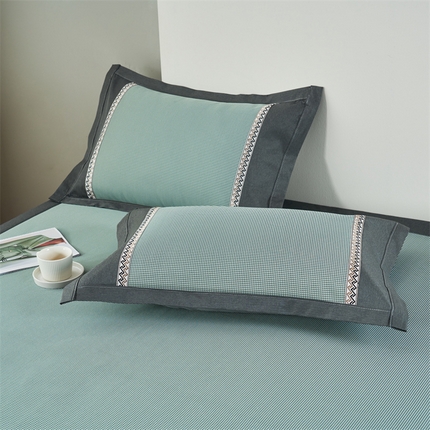 21度C 2023新款千鸟格碳光冰丝枕套可机洗水洗 抹茶绿