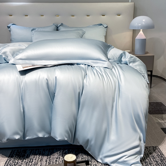 91家纺网 家纺一手货源 找家纺 涵宸 兰精天丝TM纯色四件套 晴天兰