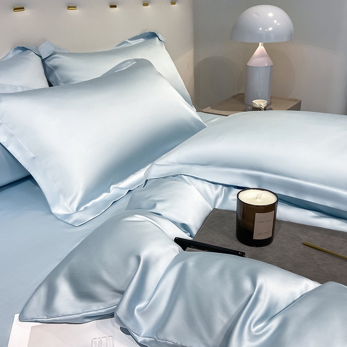 91家纺网 家纺一手货源 找家纺 涵宸 兰精天丝TM纯色四件套 晴天兰