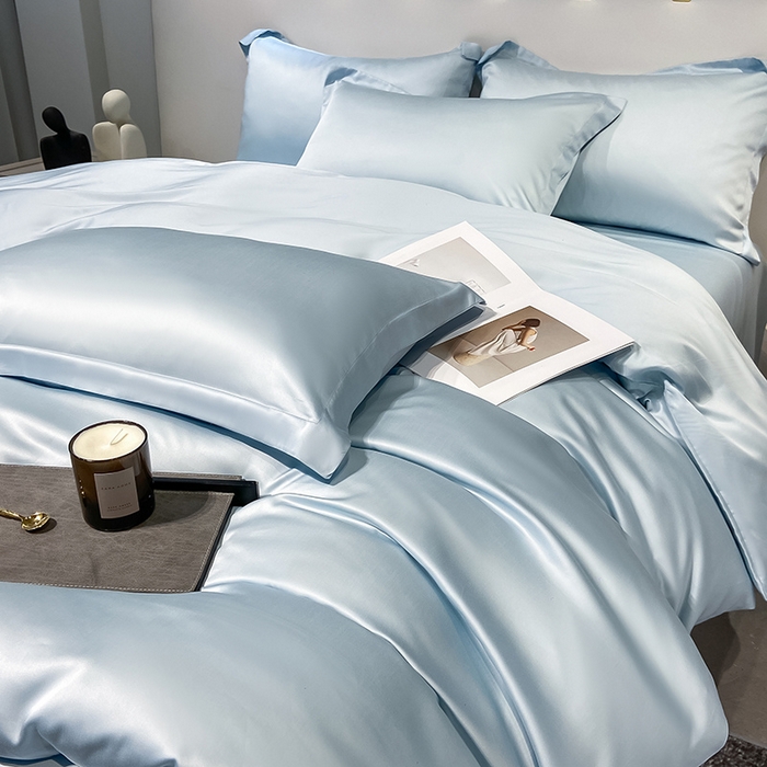 91家纺网 家纺一手货源 找家纺 涵宸 兰精天丝TM纯色四件套 晴天兰