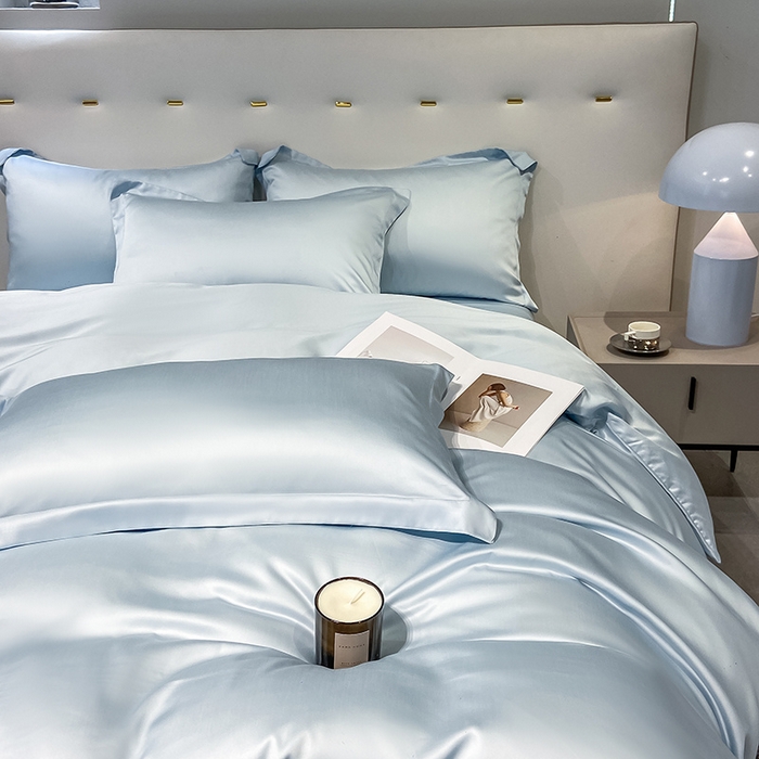 91家纺网 家纺一手货源 找家纺 涵宸 兰精天丝TM纯色四件套 晴天兰