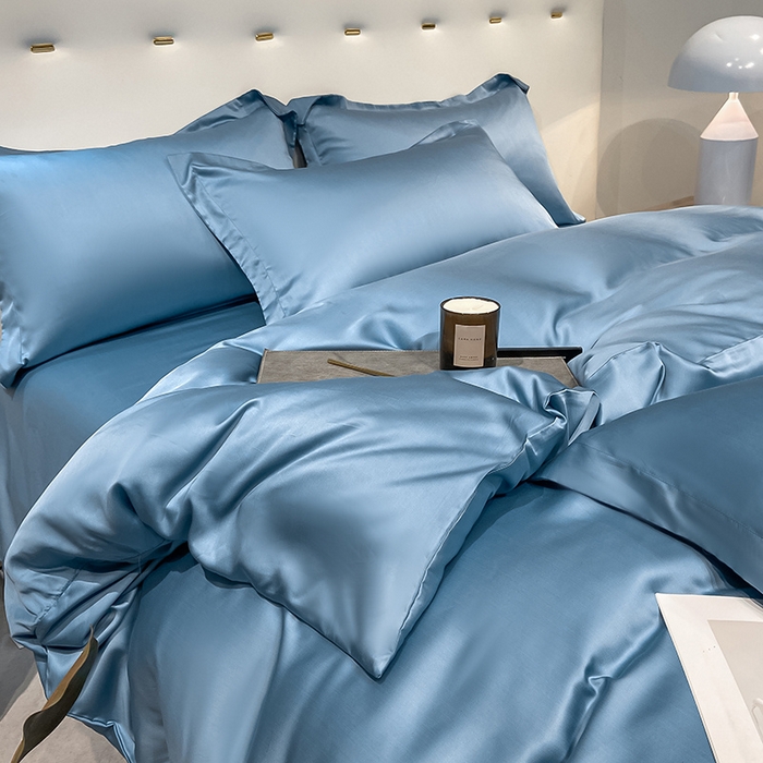 91家纺网 家纺一手货源 找家纺 涵宸 兰精天丝TM纯色四件套 深海蓝