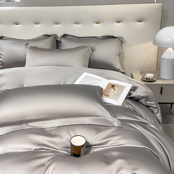 91家纺网 家纺一手货源 找家纺 涵宸 兰精天丝TM纯色四件套 都市灰