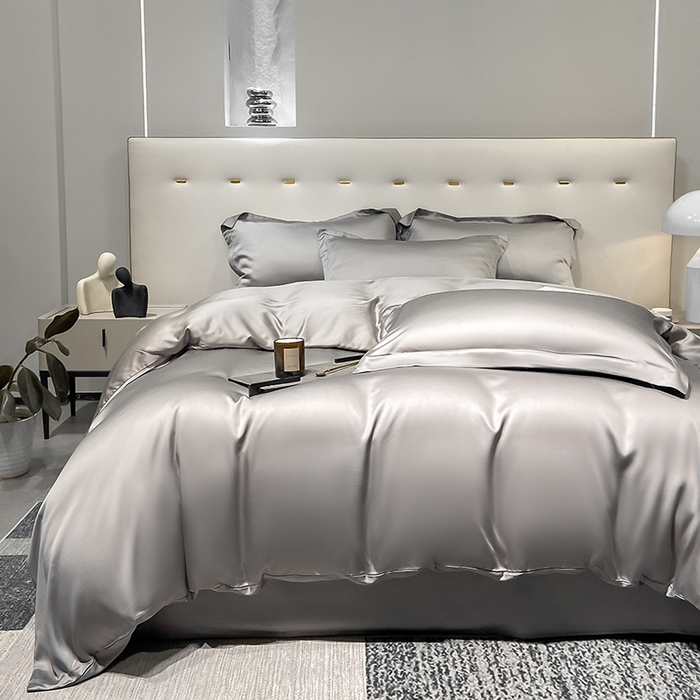 91家纺网 家纺一手货源 找家纺 涵宸 兰精天丝TM纯色四件套 都市灰