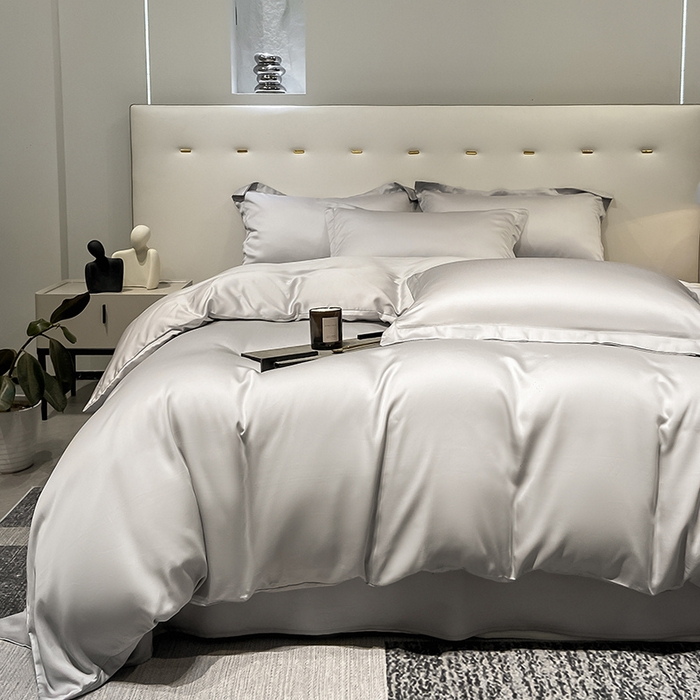 91家纺网 家纺一手货源 找家纺 涵宸 兰精天丝TM纯色四件套 大地灰