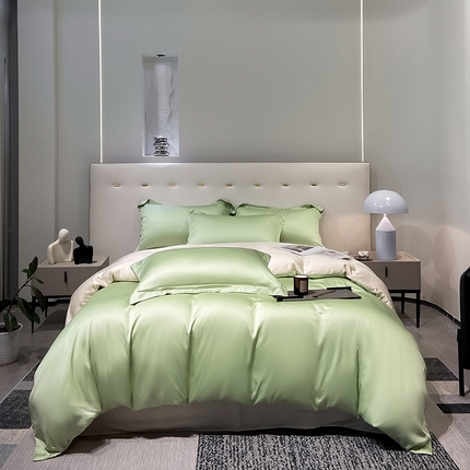 涵宸 兰精天丝TM纯色四件套 青草绿+奶昔