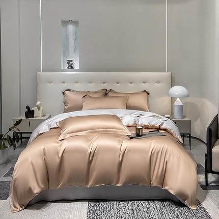 涵宸 兰精天丝TM纯色四件套 可可棕+大地灰