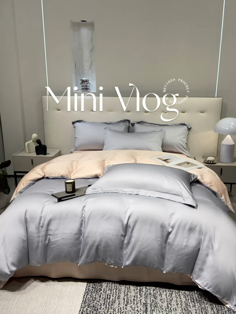 91家纺网 家纺一手货源 找家纺 涵宸 兰精天丝TM纯色四件套 星辰兰+蜜桃粉