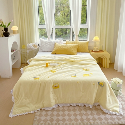 91家纺网 家纺一手货源 找家纺 (总)兄弟坊 2023天竺棉毛巾绣大豆棉花边夏被