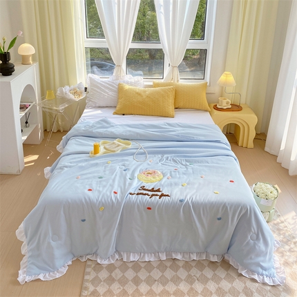 91家纺网 家纺一手货源 找家纺 (总)兄弟坊 2023天竺棉毛巾绣大豆棉花边夏被