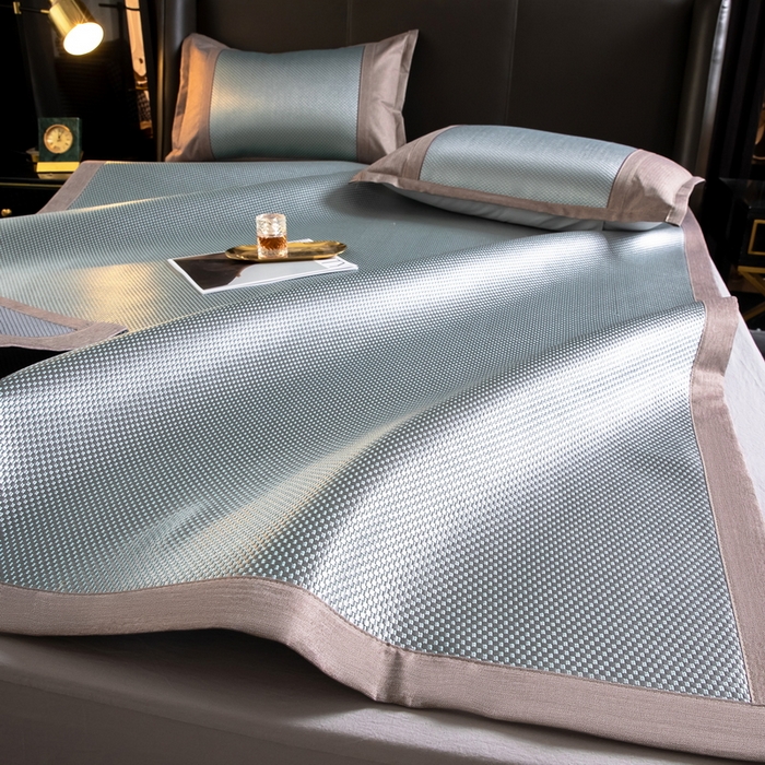 91家纺网 家纺一手货源 找家纺  总 伊被源  2023新款高密度纺织碳光冰藤席