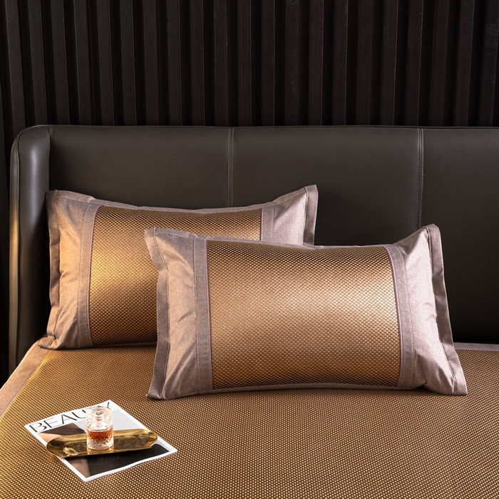 91家纺网 家纺一手货源 找家纺  伊被源  2023新款高密度纺织碳光冰藤席 冰川-咖