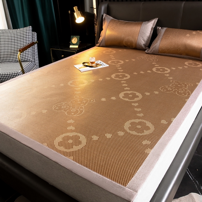 91家纺网 家纺一手货源 找家纺  伊被源  2023新款高密度纺织碳光冰藤席 路易登-咖