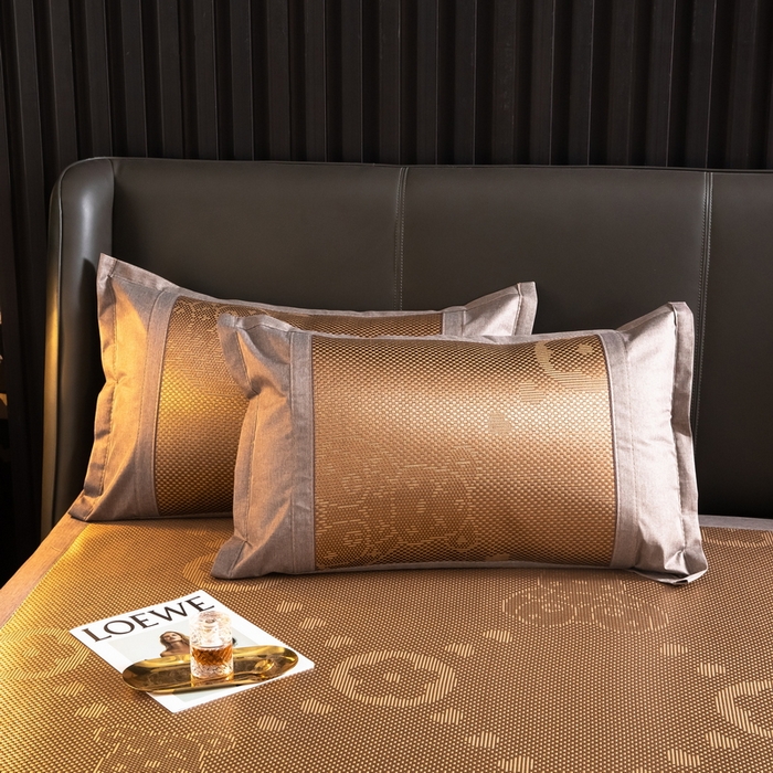 91家纺网 家纺一手货源 找家纺  伊被源  2023新款高密度纺织碳光冰藤席 路易登-咖