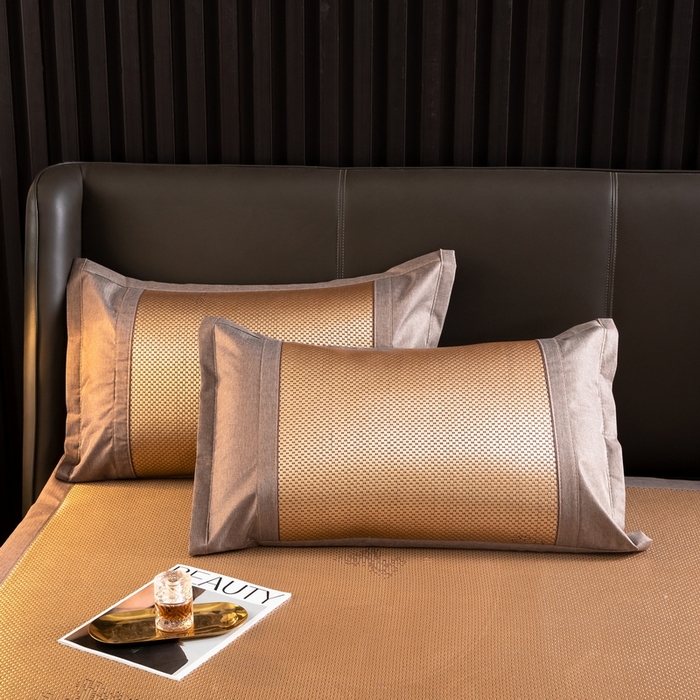 91家纺网 家纺一手货源 找家纺  伊被源  2023新款高密度纺织碳光冰藤席 蝴蝶-金