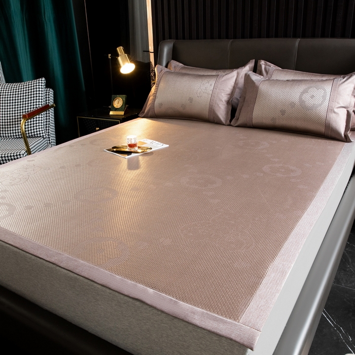 91家纺网 家纺一手货源 找家纺  伊被源  2023新款高密度纺织碳光冰藤席 路易登-香槟