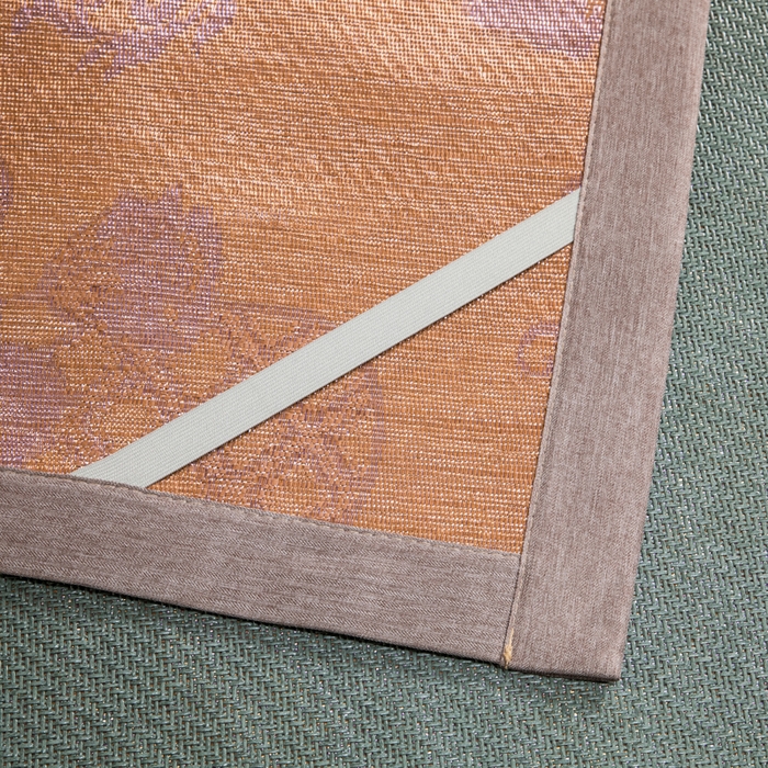 91家纺网 家纺一手货源 找家纺  伊被源  2023新款山茶刺绣艾草凉席系列 山茶刺绣艾草叶墨绿