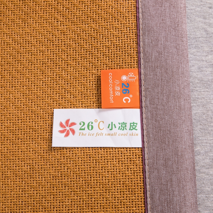 91家纺网 家纺一手货源 找家纺  伊被源  2023新款山茶刺绣艾草凉席系列 山茶刺绣艾草玉米黄