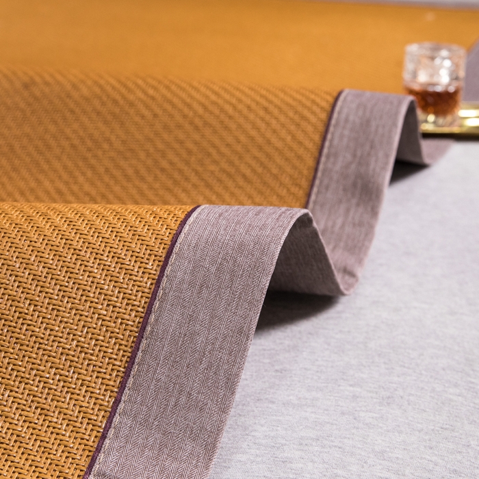 91家纺网 家纺一手货源 找家纺  伊被源  2023新款山茶刺绣艾草凉席系列 山茶刺绣艾草玉米黄