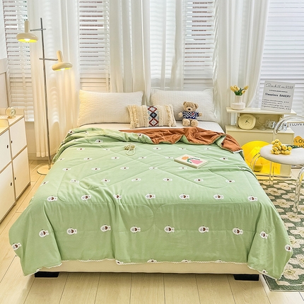 91家纺网 家纺一手货源 找家纺 （总）亚龙2023新款A类母婴级双层纱棉麻清新夏被