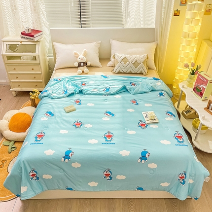 亚龙2023新款A类针织棉多啦A梦专版授权夏被 哆啦A梦-蓝
