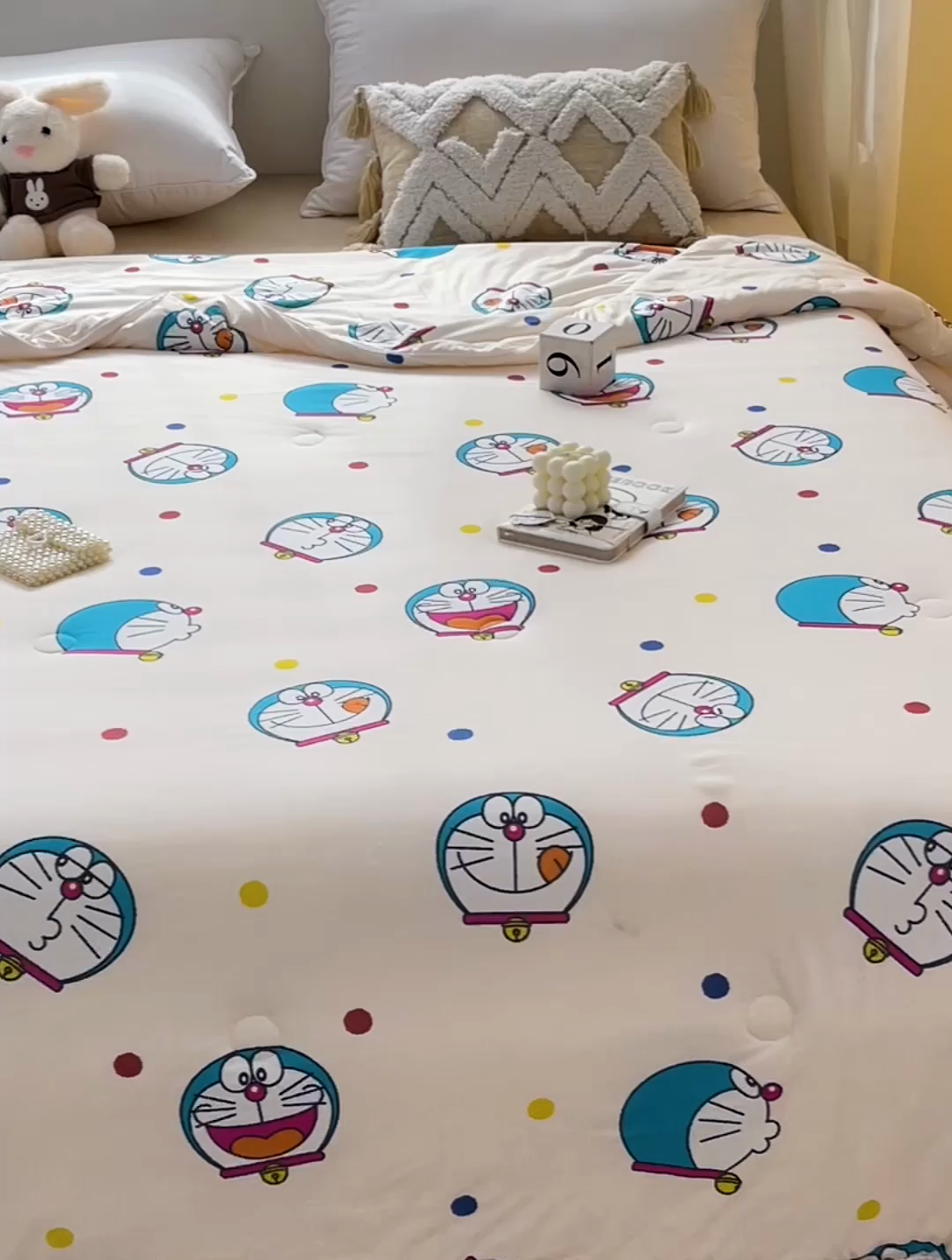 91家纺网 家纺一手货源 找家纺 亚龙2023新款A类针织棉多啦A梦专版授权夏被 哆啦A梦