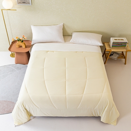 亚龙2023新款新款A类针织棉双拼奶盖夏被 白色