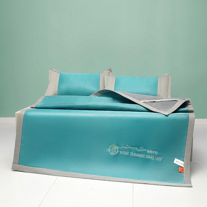 91家纺网 家纺一手货源 找家纺 伊被源  2023新款凉感冰藤刺绣软席-冰镇席、酷爽席 冰镇席-水兰