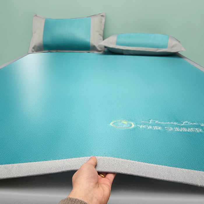 91家纺网 家纺一手货源 找家纺 伊被源  2023新款凉感冰藤刺绣软席-冰镇席、酷爽席 冰镇席-水兰