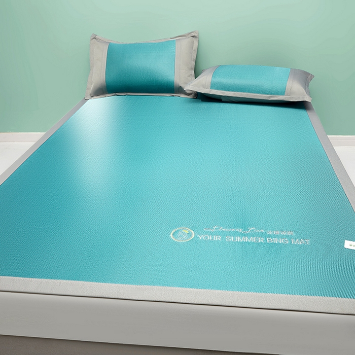 91家纺网 家纺一手货源 找家纺 伊被源  2023新款凉感冰藤刺绣软席-冰镇席、酷爽席 冰镇席-水兰