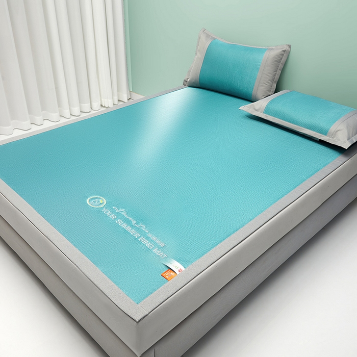 91家纺网 家纺一手货源 找家纺 伊被源  2023新款凉感冰藤刺绣软席-冰镇席、酷爽席 冰镇席-水兰