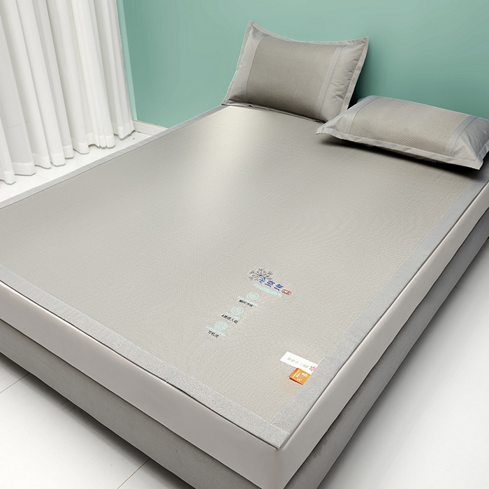 91家纺网 家纺一手货源 找家纺 2023新款凉感冰藤刺绣软席-冰镇席、酷爽席 酷爽席-浅灰