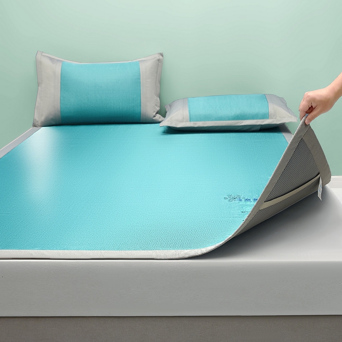 91家纺网 家纺一手货源 找家纺 伊被源  2023新款凉感冰藤刺绣软席-冰镇席、酷爽席 冰镇席-水兰