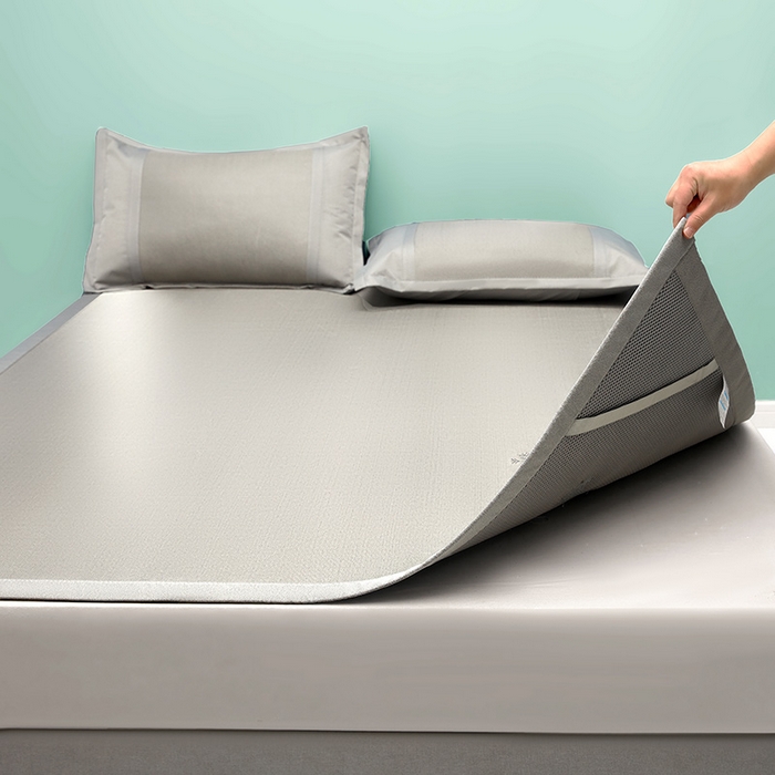 91家纺网 家纺一手货源 找家纺 2023新款凉感冰藤刺绣软席-冰镇席、酷爽席 酷爽席-浅灰