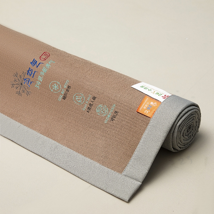 91家纺网 家纺一手货源 找家纺 2023新款凉感冰藤刺绣软席-冰镇席、酷爽席 酷爽席-咖色