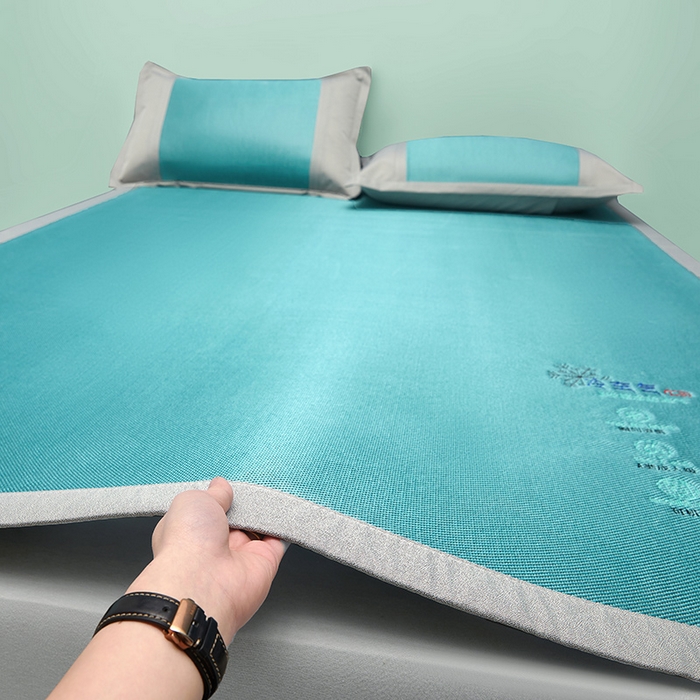 91家纺网 家纺一手货源 找家纺 2023新款凉感冰藤刺绣软席-冰镇席、酷爽席  酷爽席-水兰