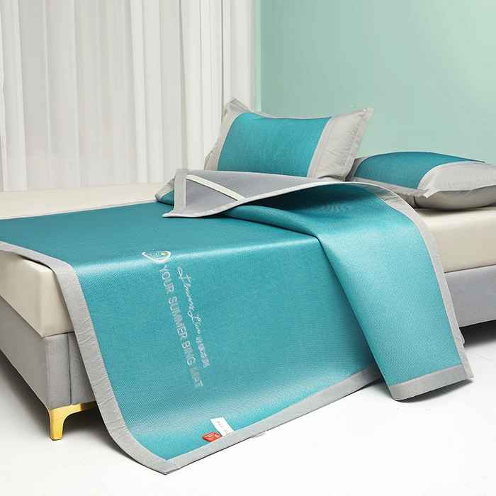 91家纺网 家纺一手货源 找家纺 2023新款凉感冰藤刺绣软席-冰镇席、酷爽席  酷爽席-水兰