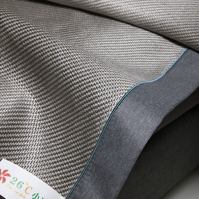 91家纺网 家纺一手货源 找家纺 伊被源 2023新款凉感冰藤刺绣软席-冷酷 深邃灰