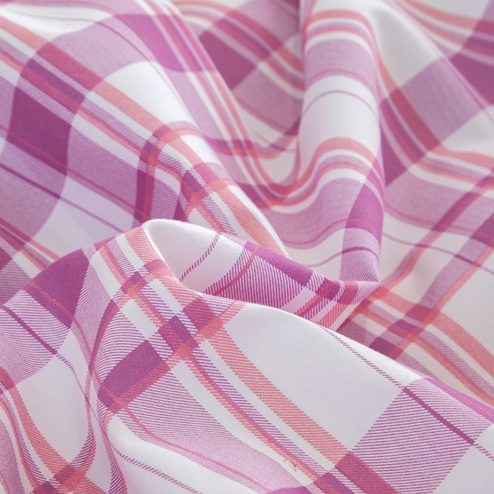 91家纺网 家纺一手货源 找家纺 曼璐单人枕套加厚水洗棉日式无印风格子条纹枕芯套48*74cm 葡萄格