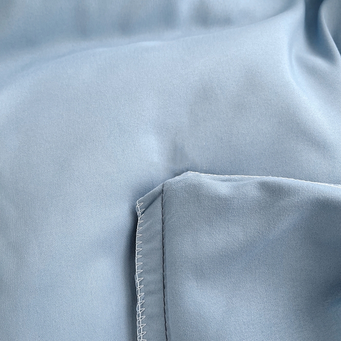 91家纺网 家纺一手货源 找家纺 曼璐单人枕套加厚水洗棉日式无印风格子条纹枕芯套48*74cm 月光雾蓝