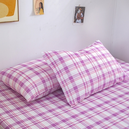 91家纺网 家纺一手货源 找家纺 （总）曼璐单人枕套加厚水洗棉日式无印风格子条纹枕芯套48*74cm