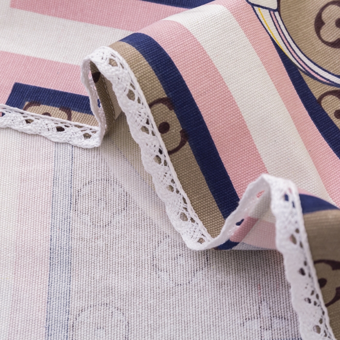 91家纺网 家纺一手货源 找家纺 萌宝老粗布毛绒玩具2023纯棉印花老粗布床单凉席套件花边款三件套 摩登包包