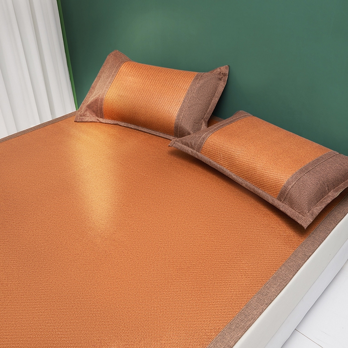 91家纺网 家纺一手货源 找家纺 伊被源 2023新款加厚刺绣古藤席三件套-可可西里 可可西里-咖色