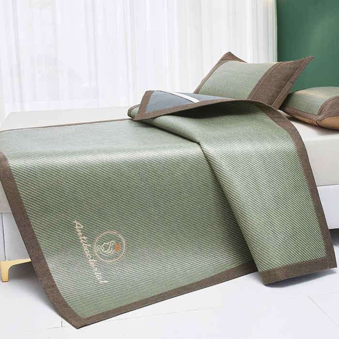 91家纺网 家纺一手货源 找家纺 伊被源 2023新款加厚刺绣古藤席三件套-可可西里 可可西里-绿