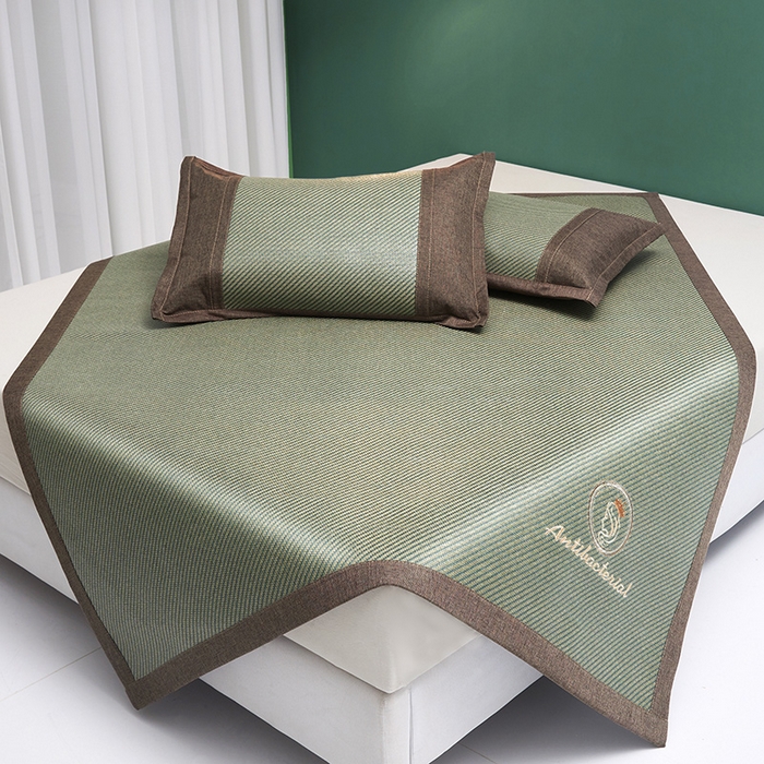 91家纺网 家纺一手货源 找家纺 伊被源 2023新款加厚刺绣古藤席三件套-可可西里 可可西里-绿