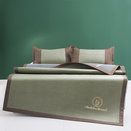 伊被源 2023新款加厚刺绣古藤席三件套-可可西里 可可西里-绿