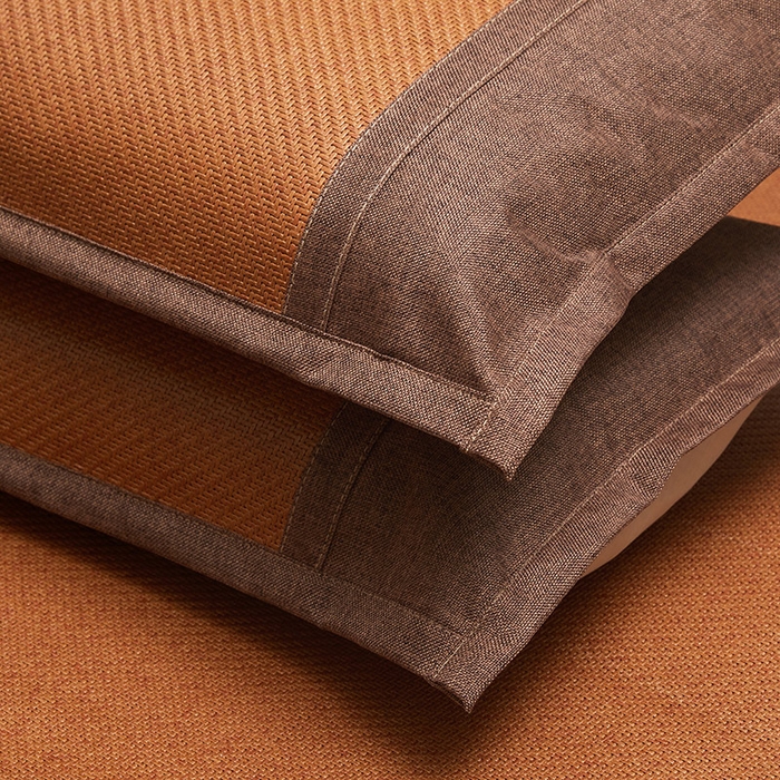 91家纺网 家纺一手货源 找家纺 伊被源 2023新款加厚刺绣古藤席三件套-可可西里 可可西里-咖色